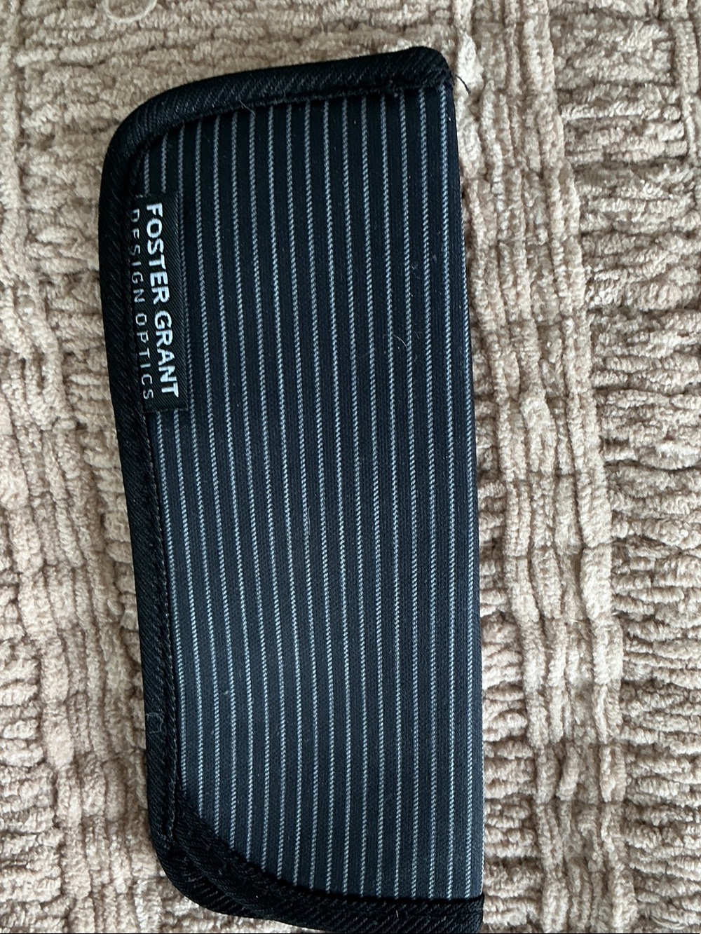 Foster Grant Black Pinstripe Eyewear Sleeve